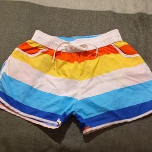 Stripe board shorts with pockets size small
